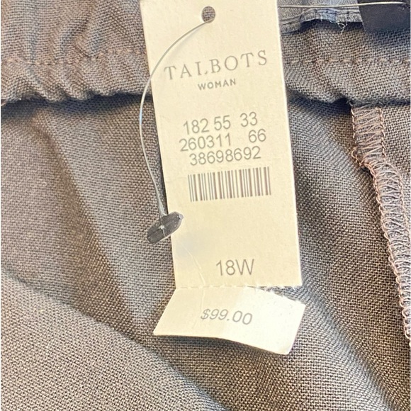 TALBOTS, Women’s Brown Lindsey Pants, Size: 18 W, Elastic waist, Side zipper. - Picture 5 of 14
